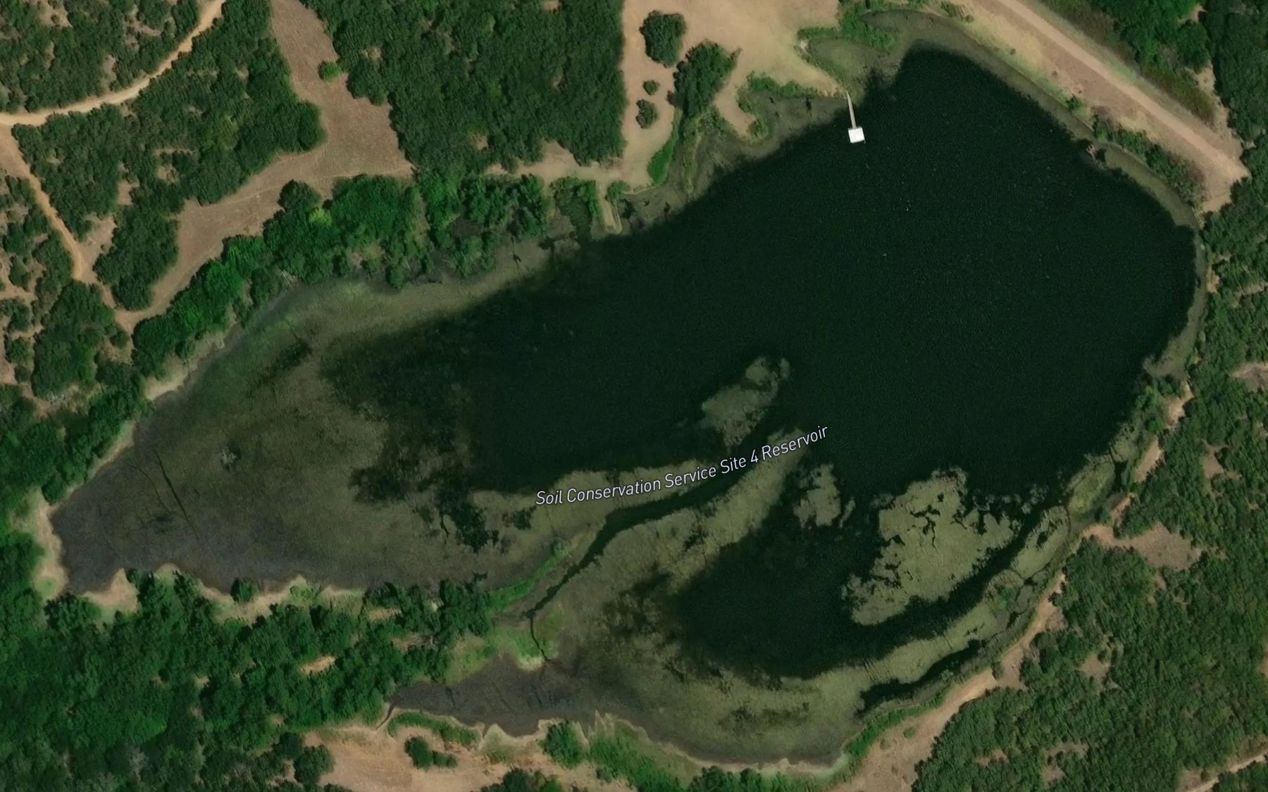 Satellite map of the Soil Conservation Service Site 4 Reservoir