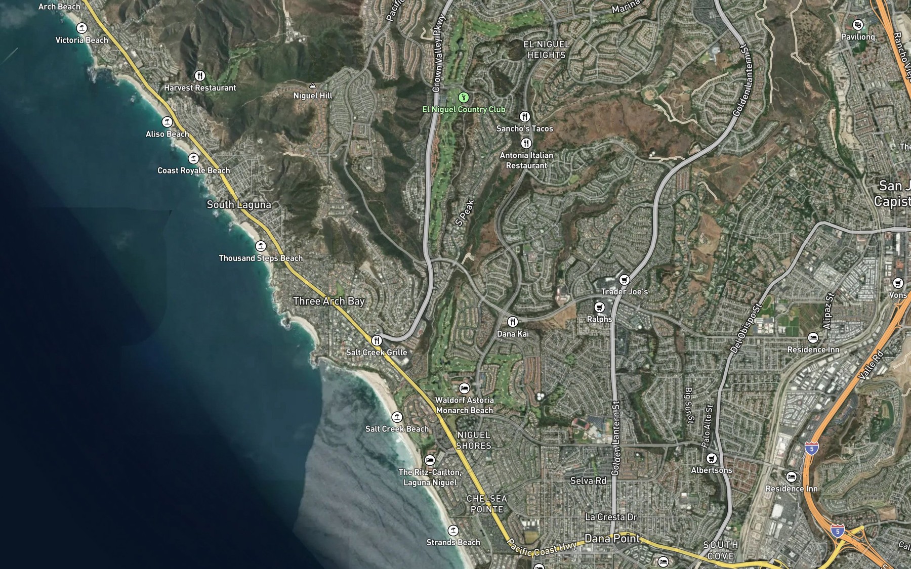 Satellite map of the Arroyo Salado
