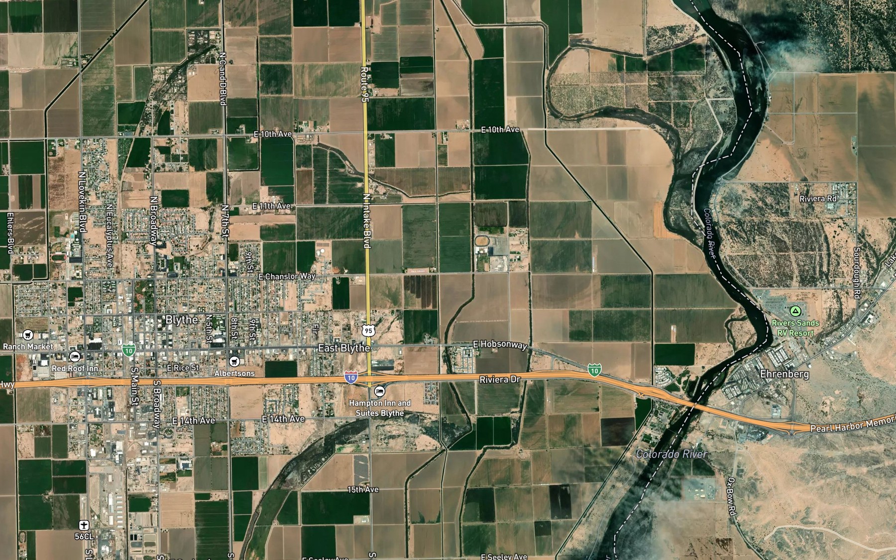Satellite map of the D-10 Canal