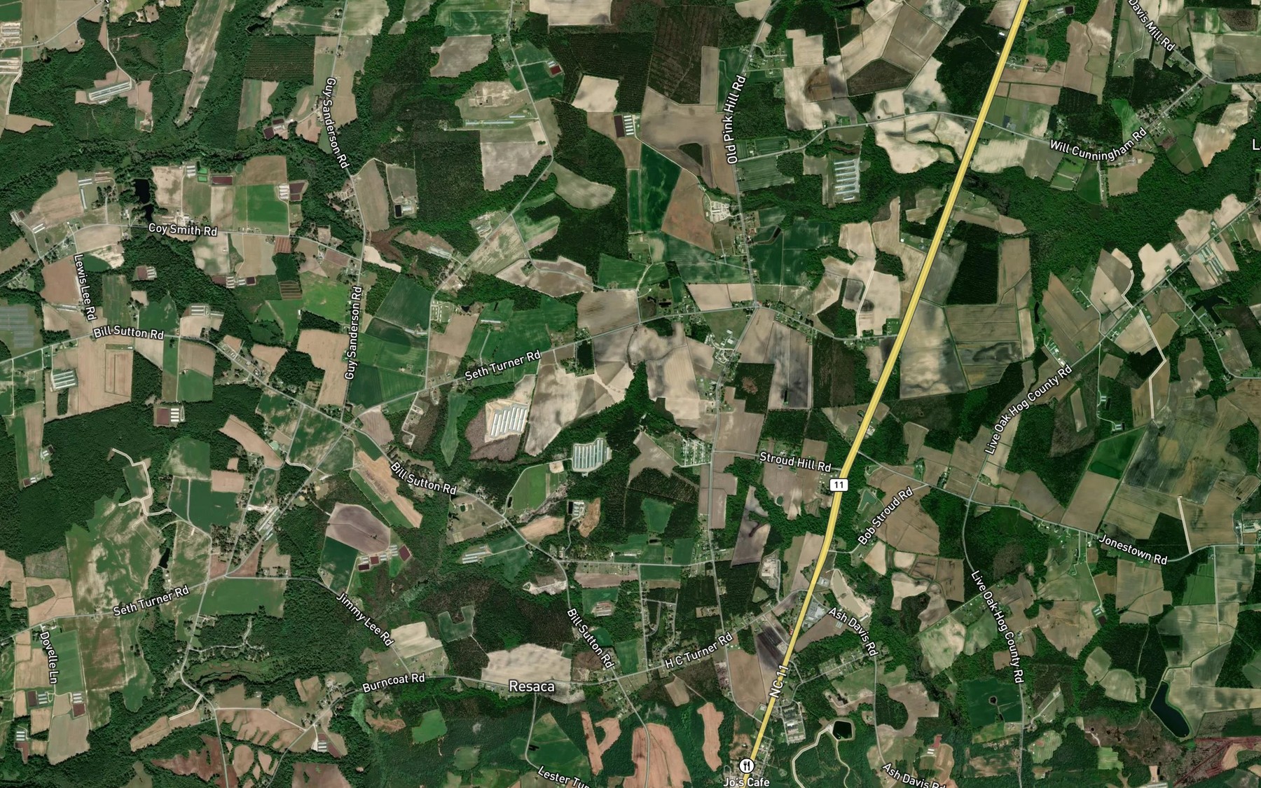 Satellite map of the Stroud Pond