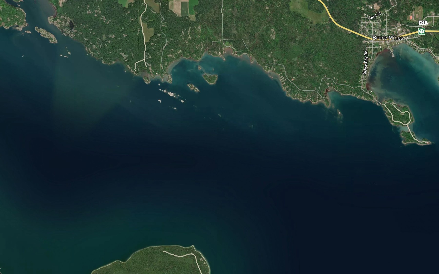 Satellite map of the Frank Reef