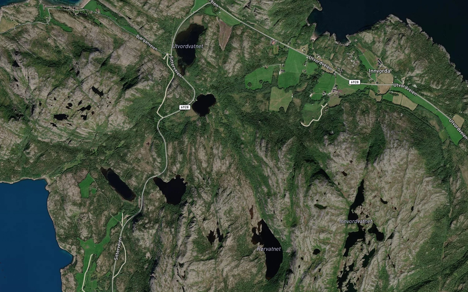 Satellite map of the Rorvassbekken