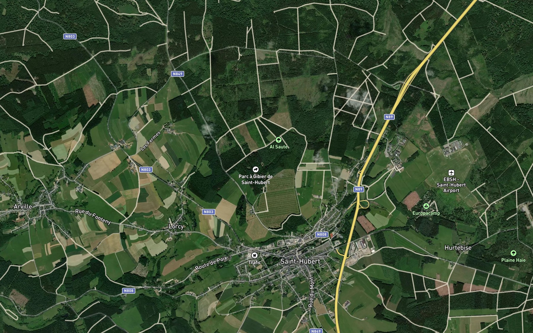Satellite map of the Etang du Prieur