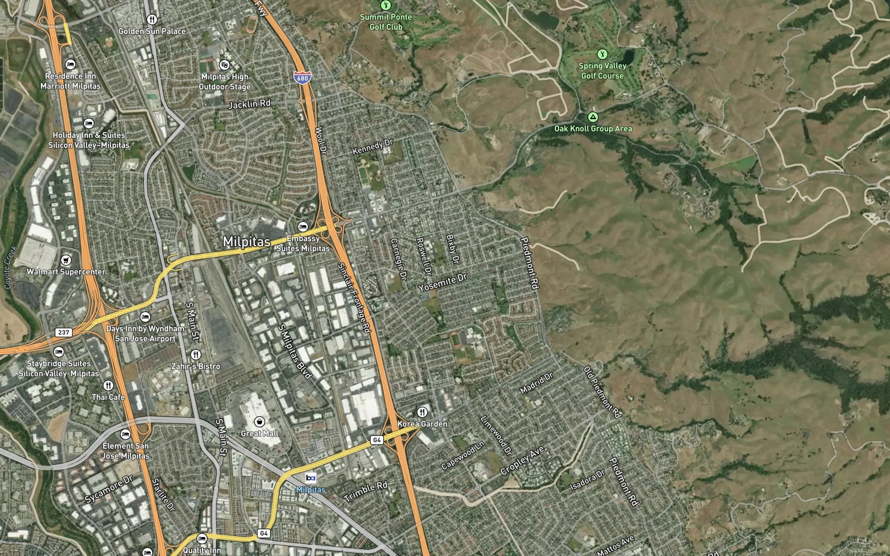 Satellite map of the South Branch Piedmont Creek