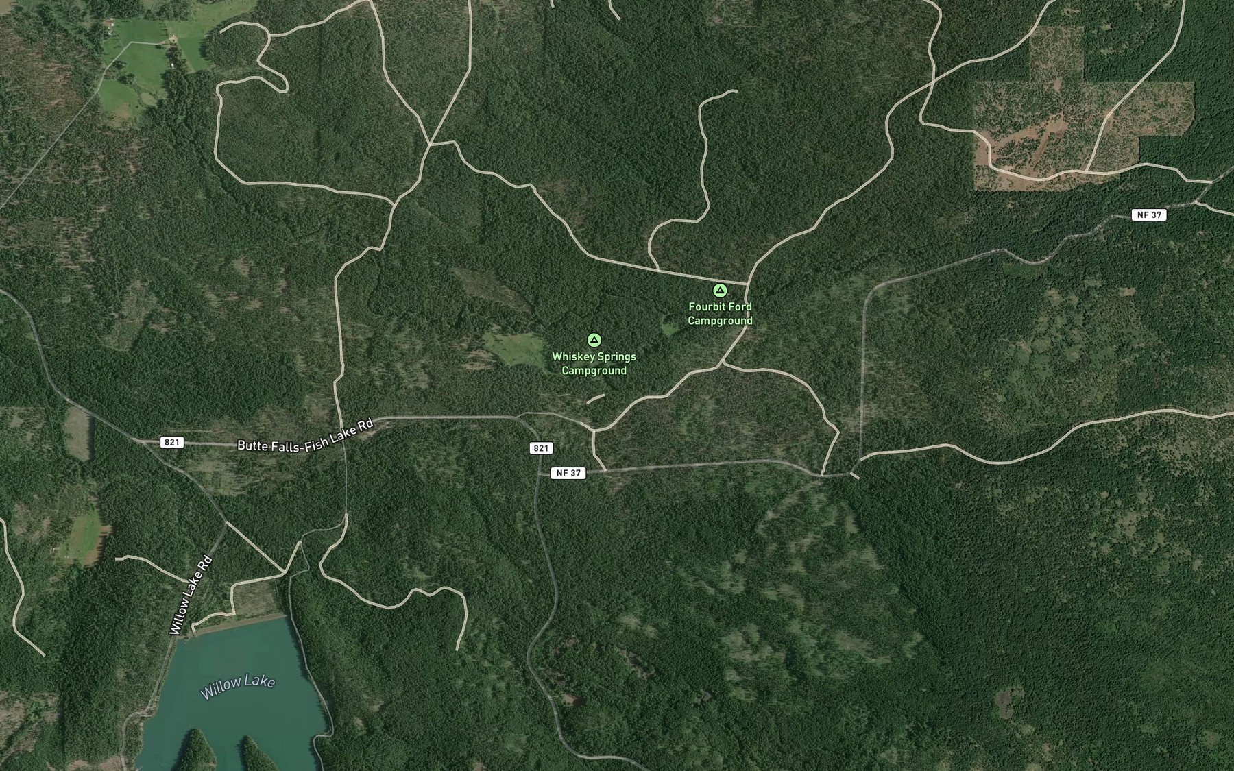 Satellite map of the Whiskey Spring