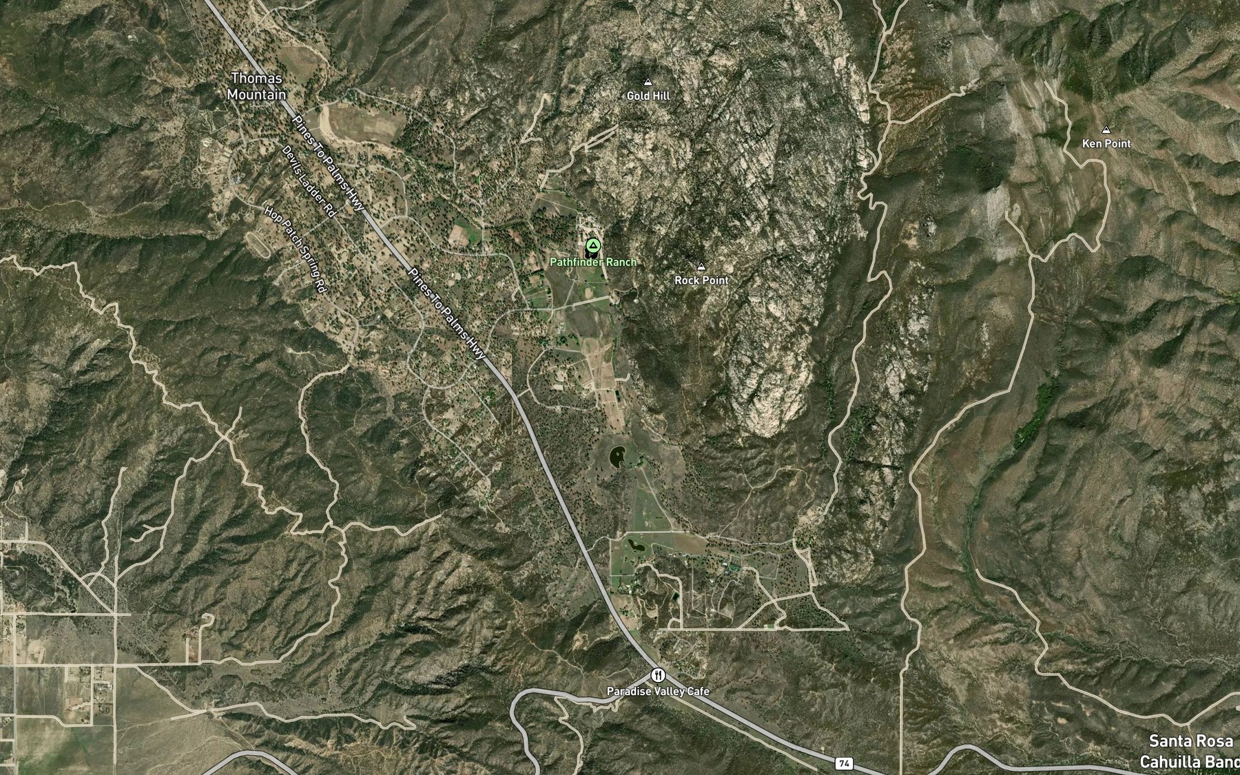 Satellite map of the Gold Shot Creek