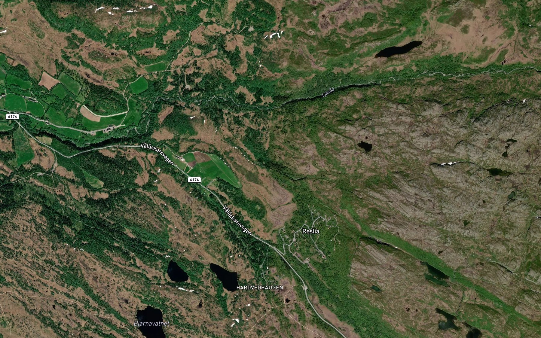 Satellite map of the Sjurdslattbekken