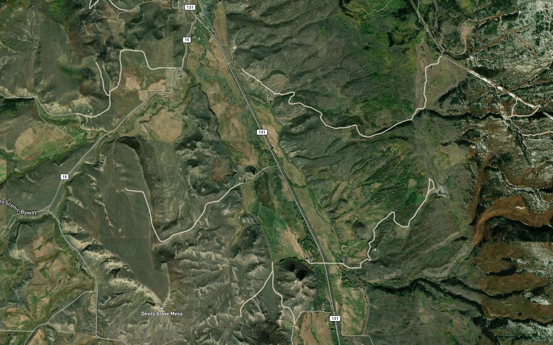 Satellite map of the Lawson Creek