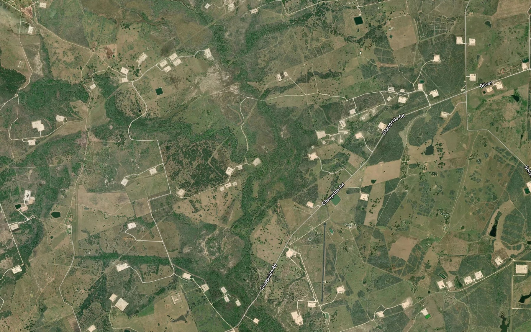 Satellite map of the Five Mile Creek