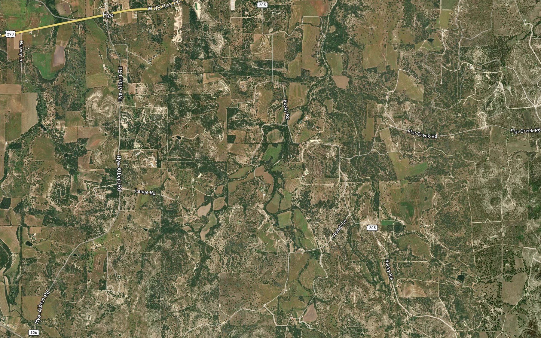 Satellite map of the West Fork Rocky Creek