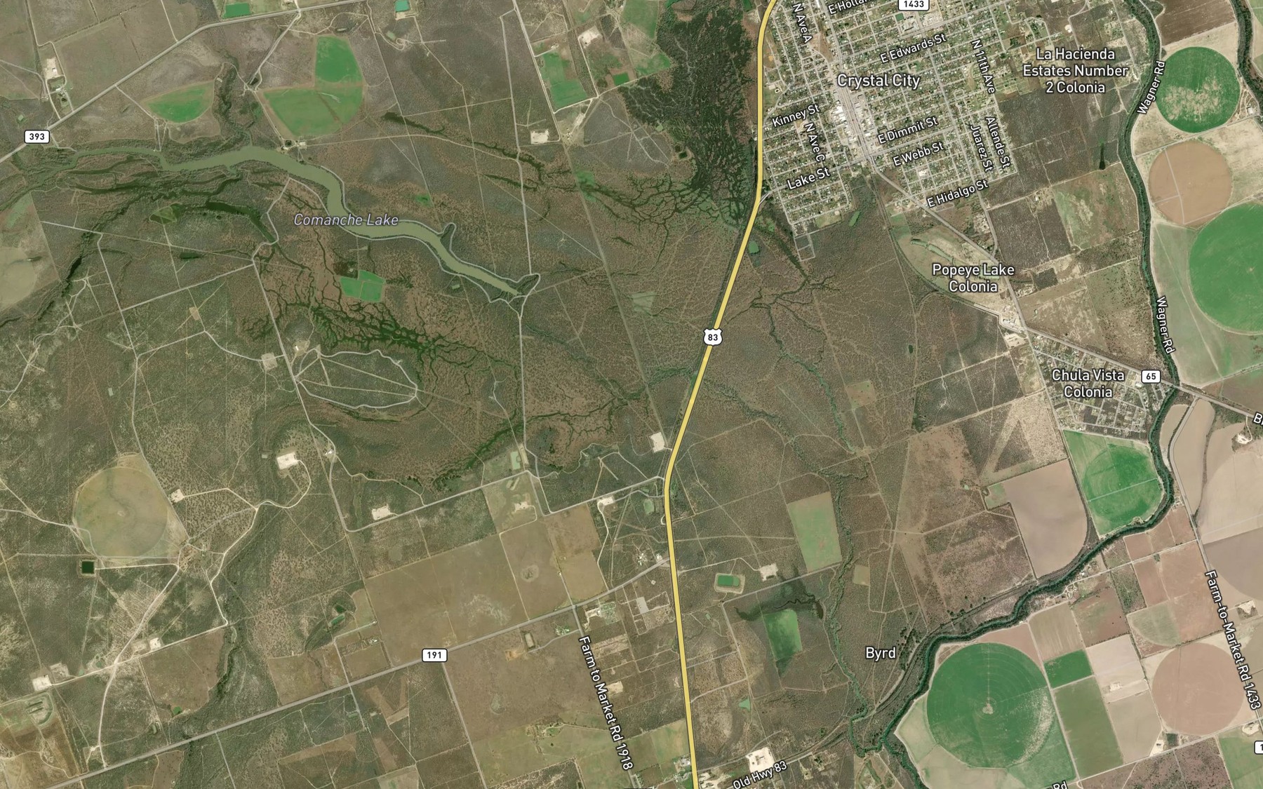 Satellite map of the Pena Creek