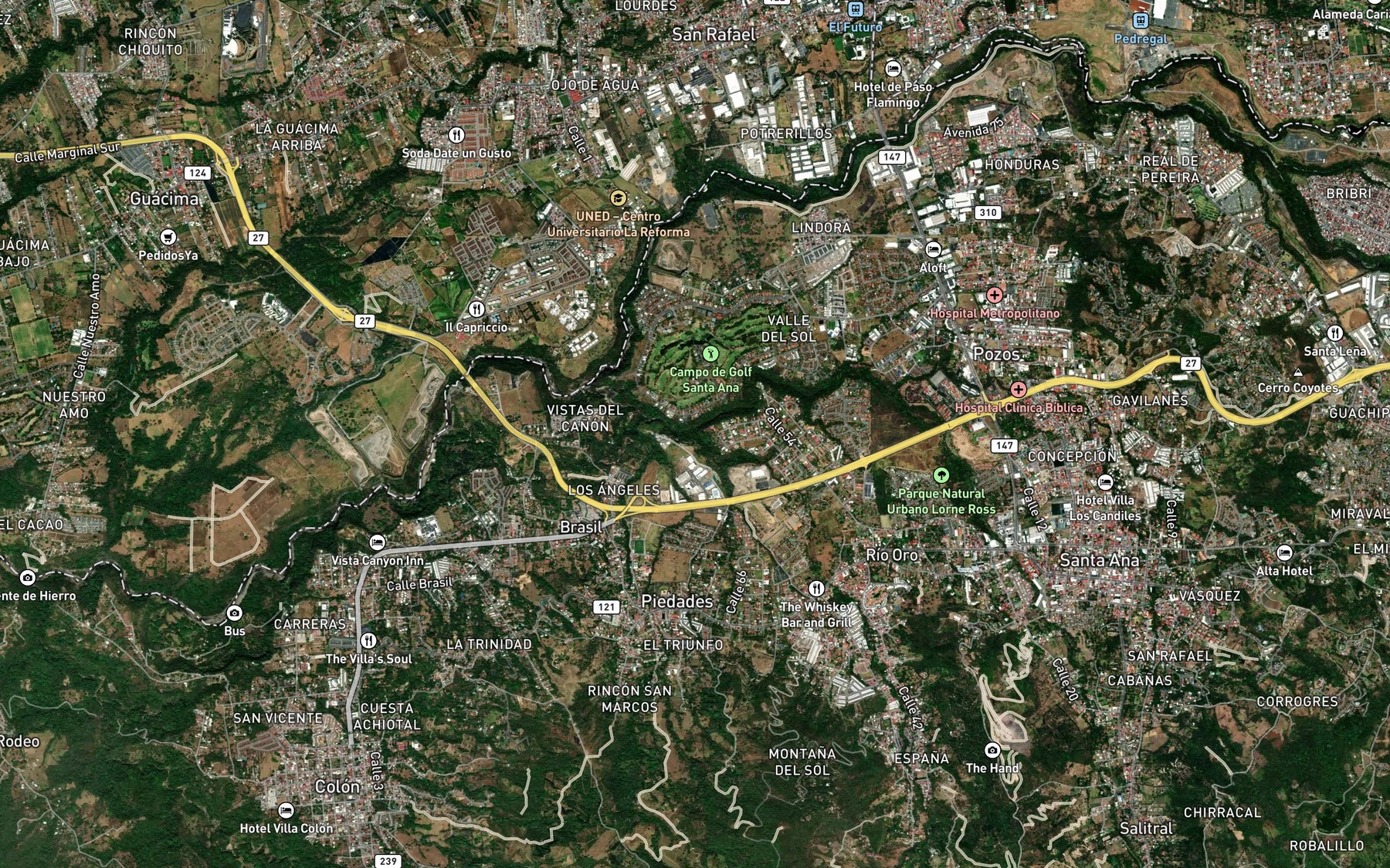 Satellite map of the Rio Oro