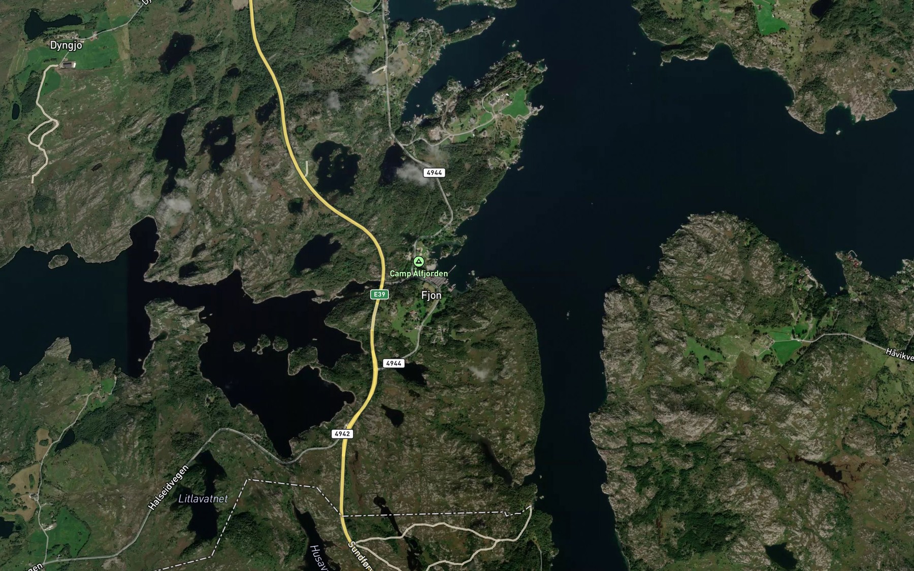 Satellite map of the Fjonavika