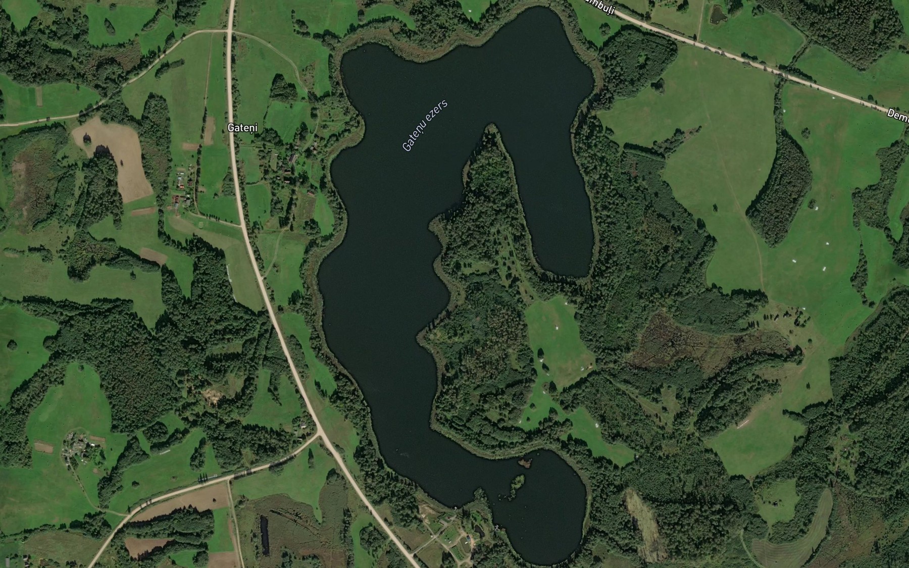 Satellite map of the Darza Ezers
