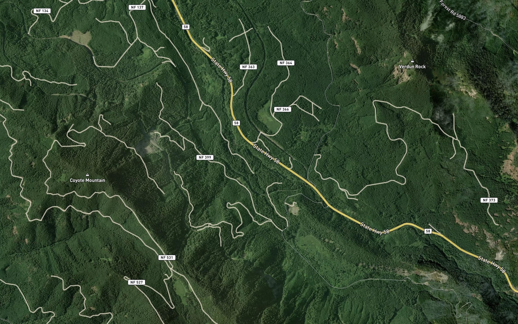 Satellite map of the South Fork Salt Creek