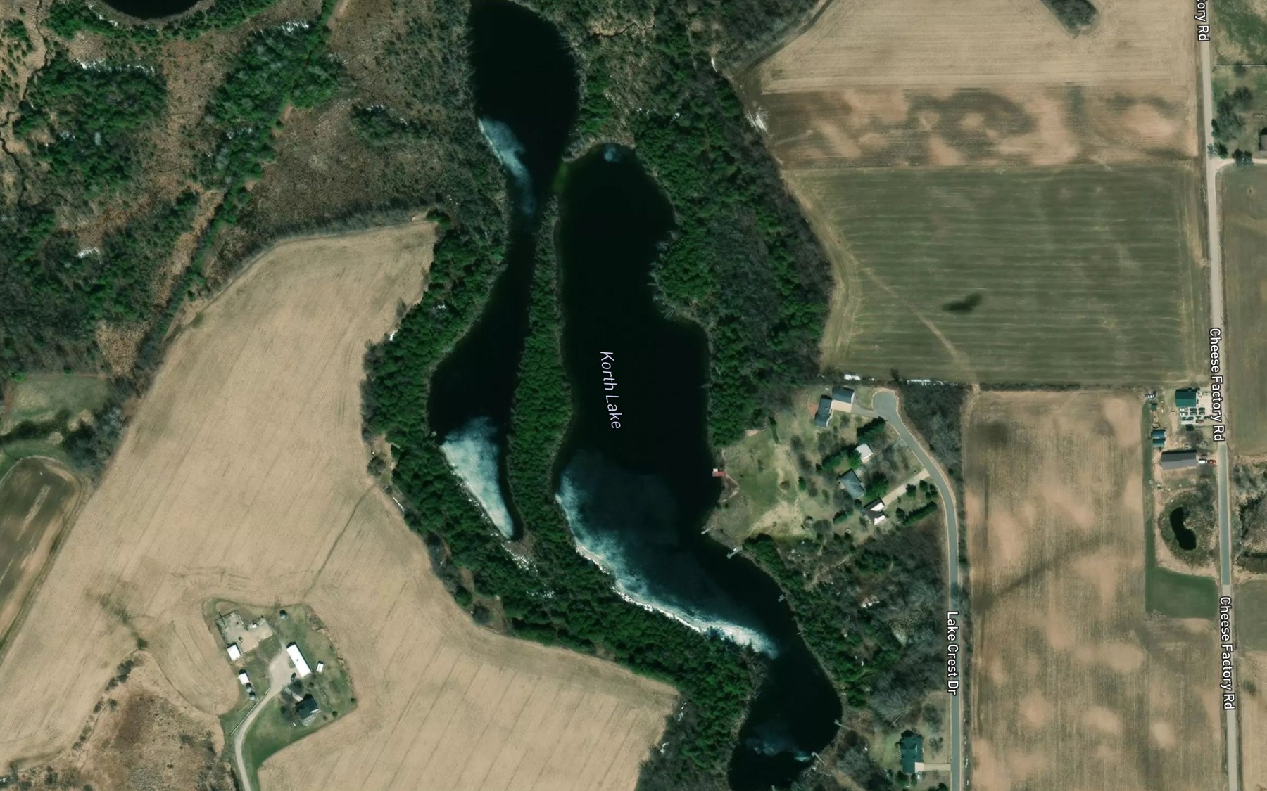 Satellite map of the Korth Lake