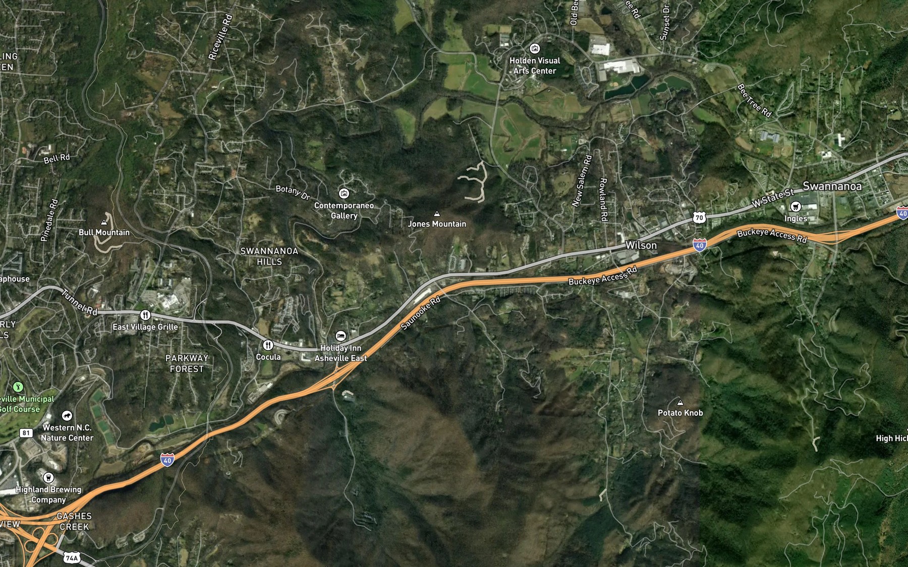 Satellite map of the Davis Lake