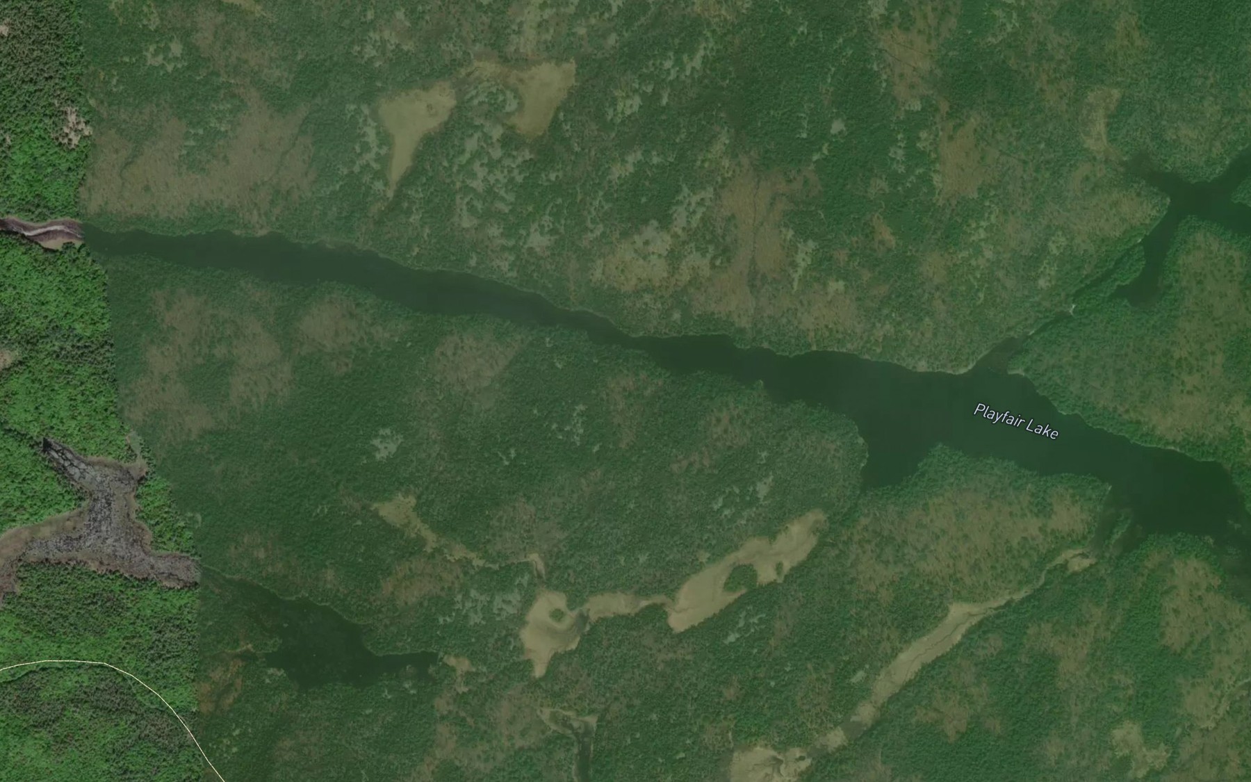 Satellite map of the Playfair Lake