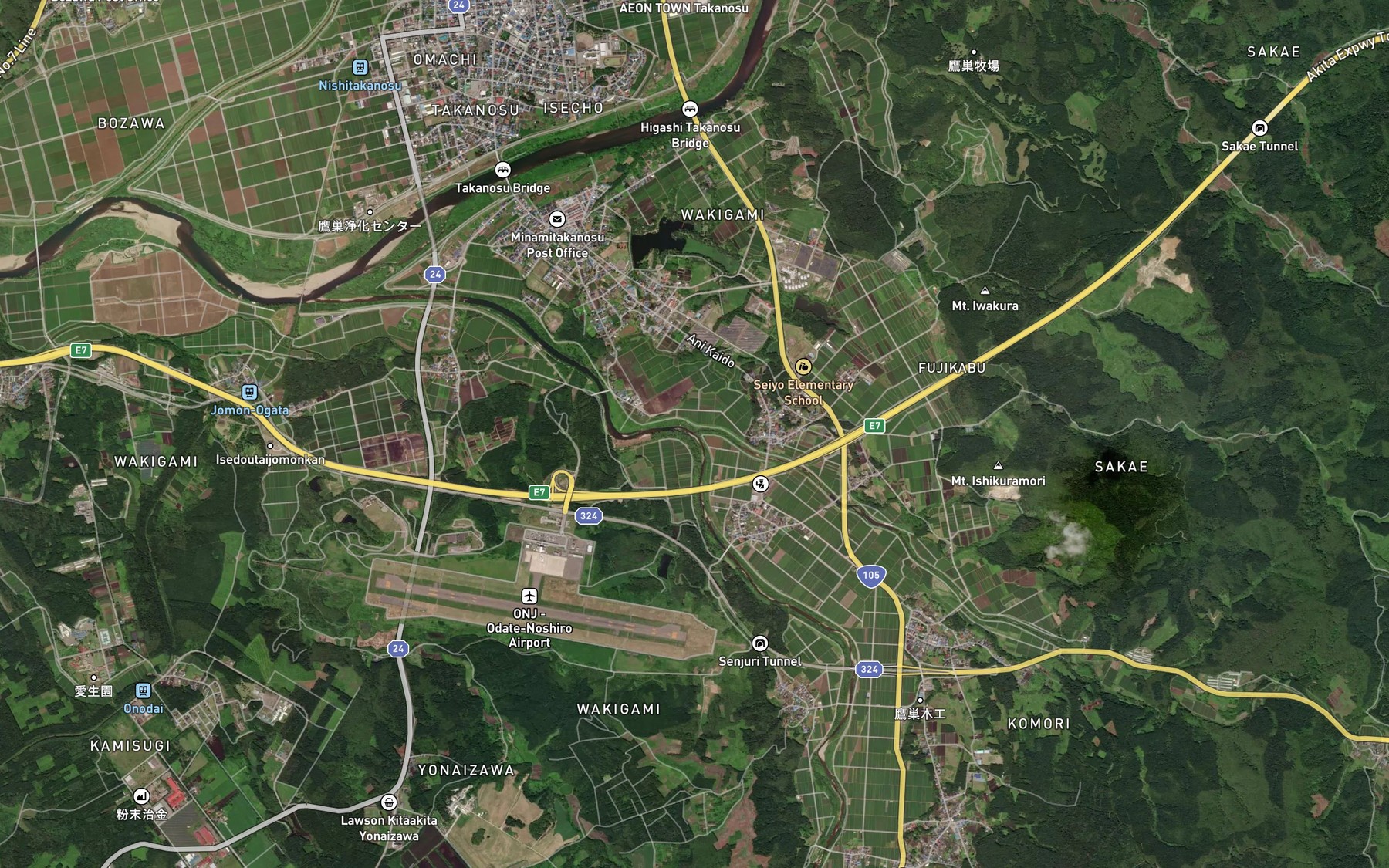 Satellite map of the Komori Gawa