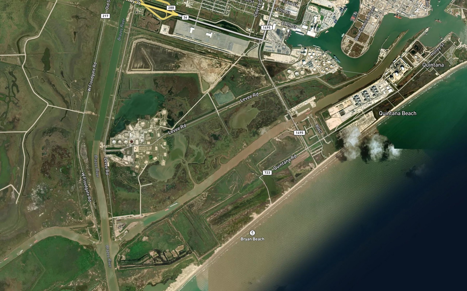Satellite map of the Bryan Cut