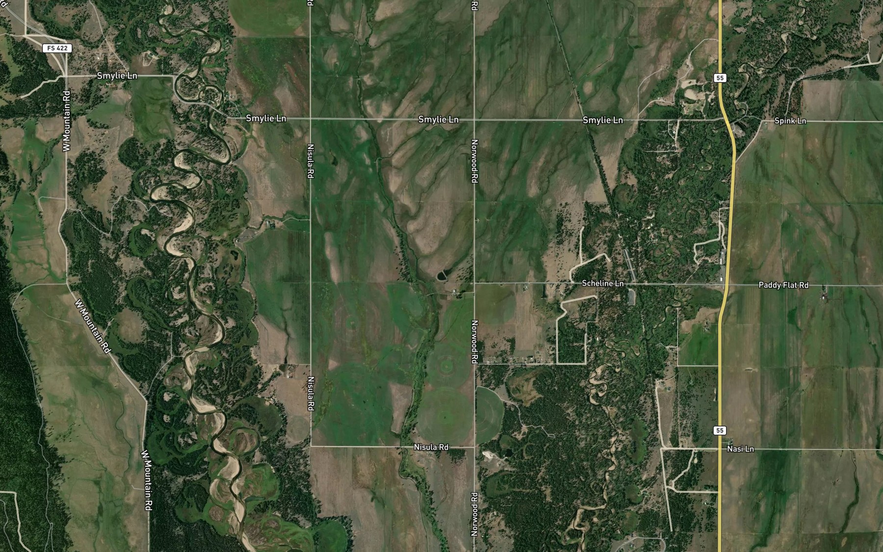 Satellite map of the Cruzen Pond