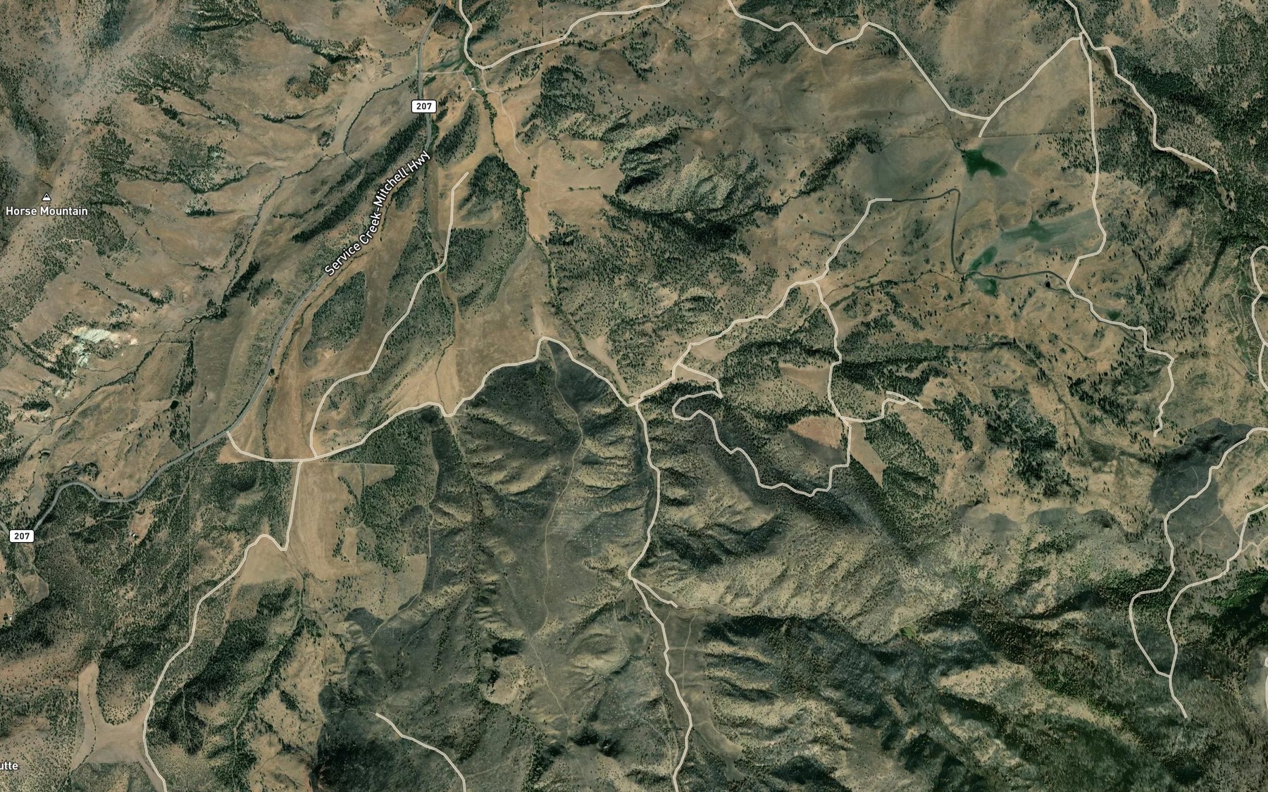 Satellite map of the Trent Creek