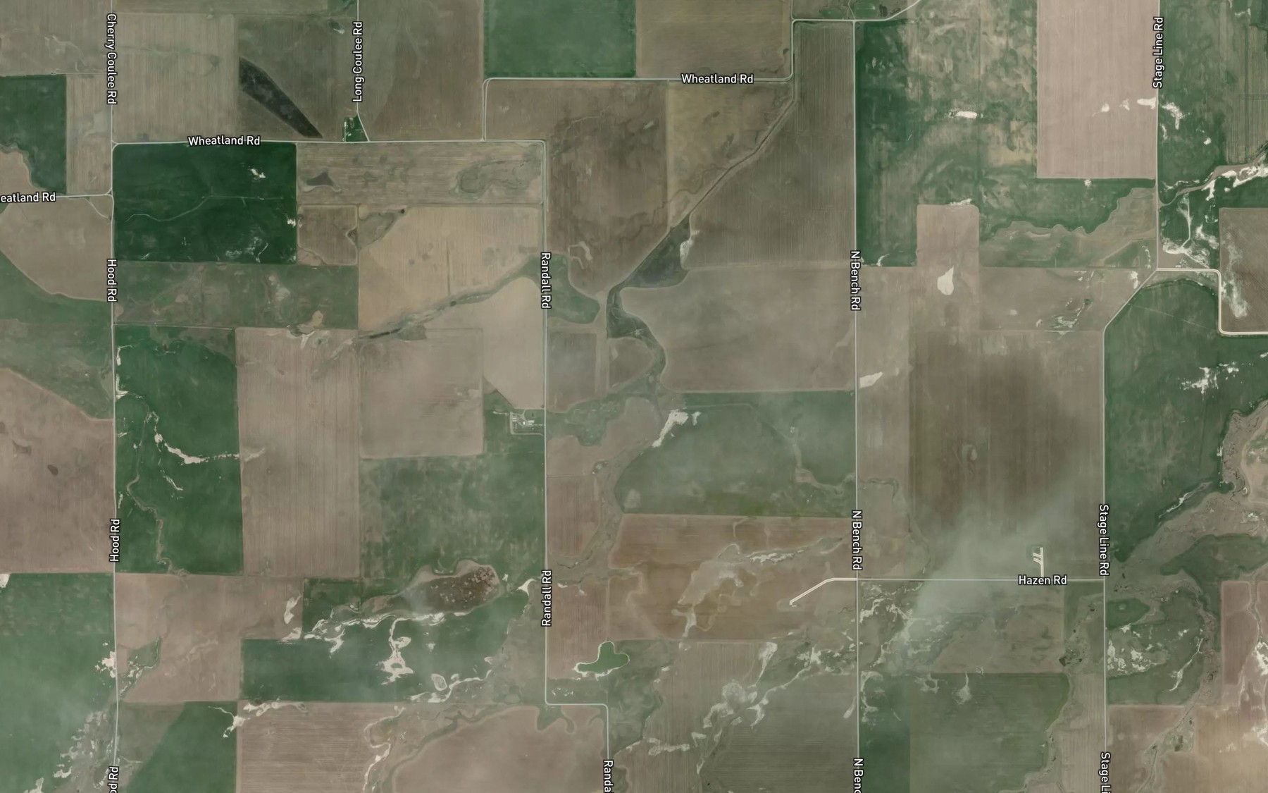 Satellite map of the Rice Reservoir