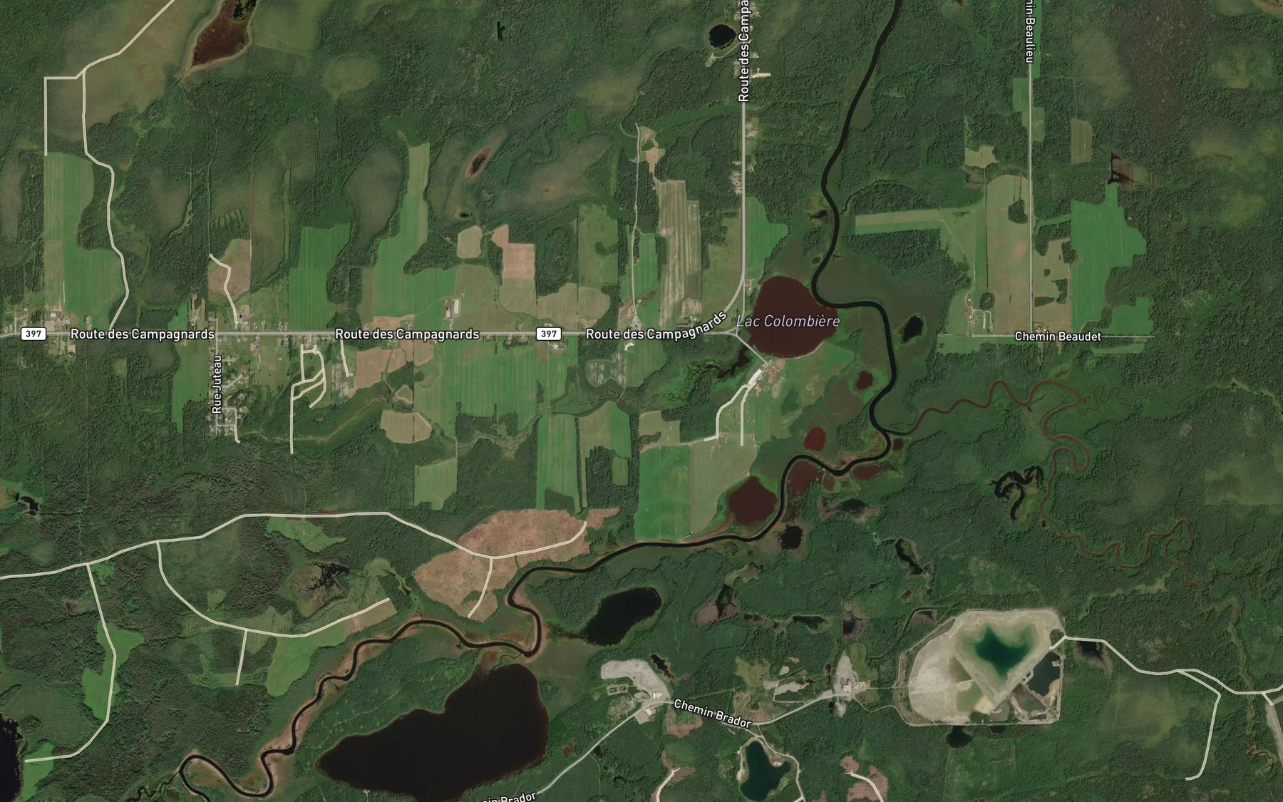 Satellite map of the Ruisseau Beland
