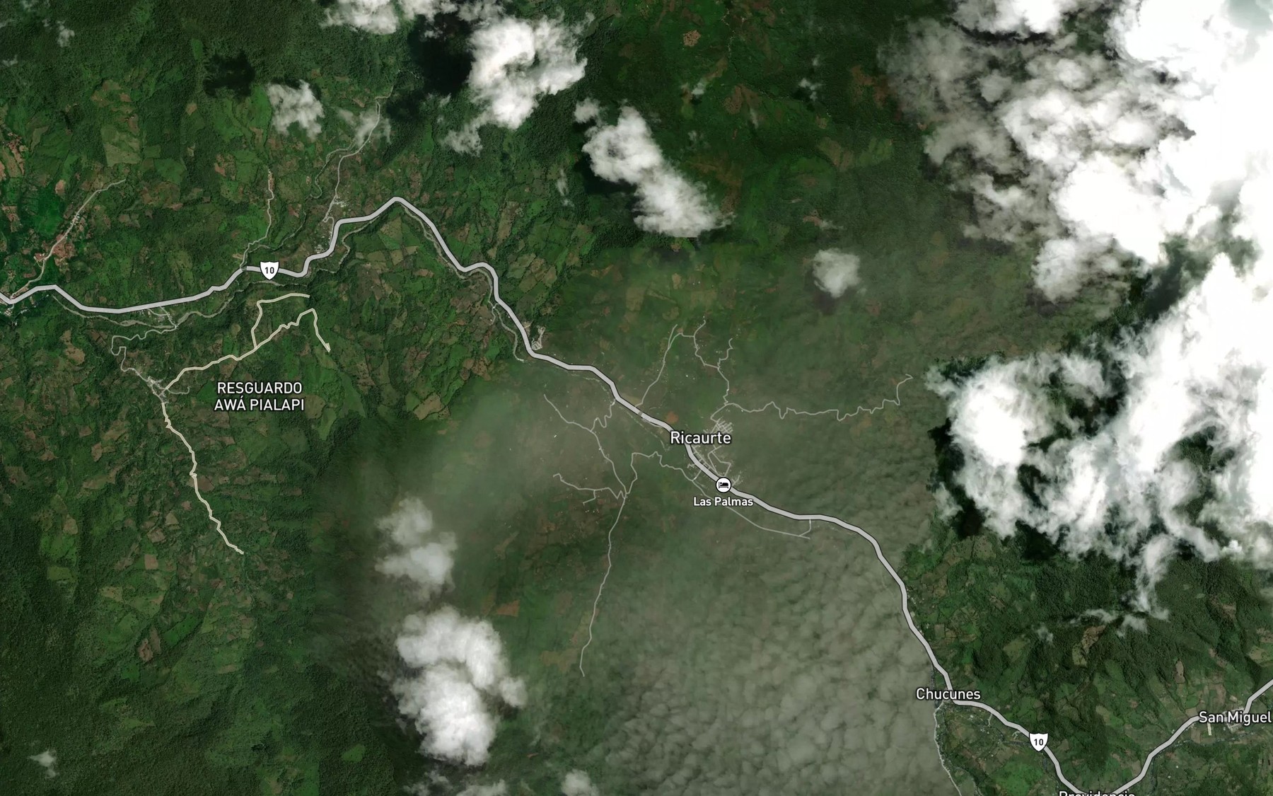 Satellite map of the Quebrada San Pablo