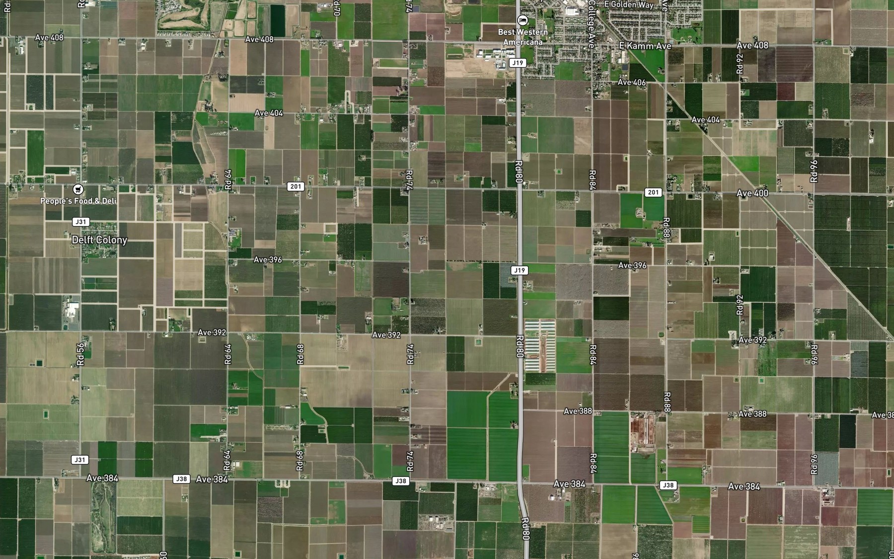 Satellite map of the Driver Ditch
