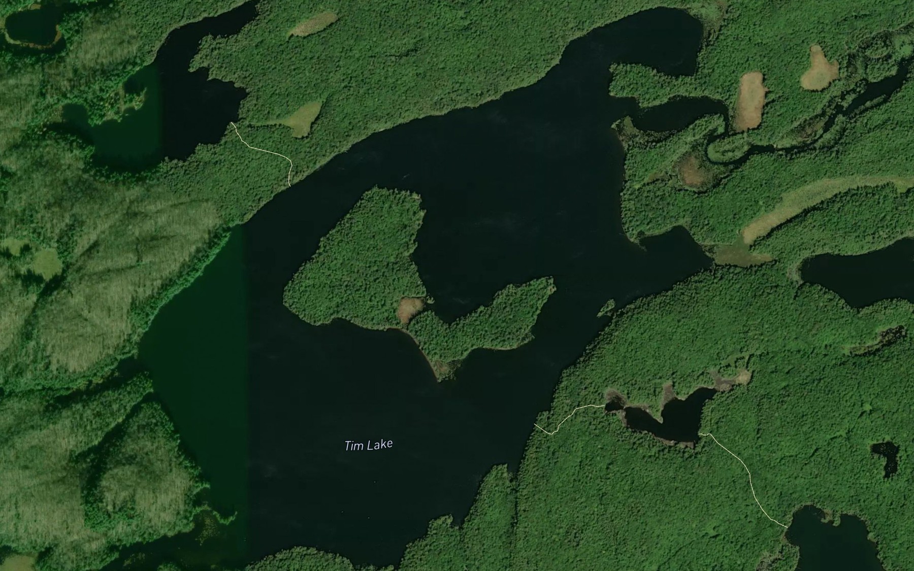 Satellite map of the Tim Lake