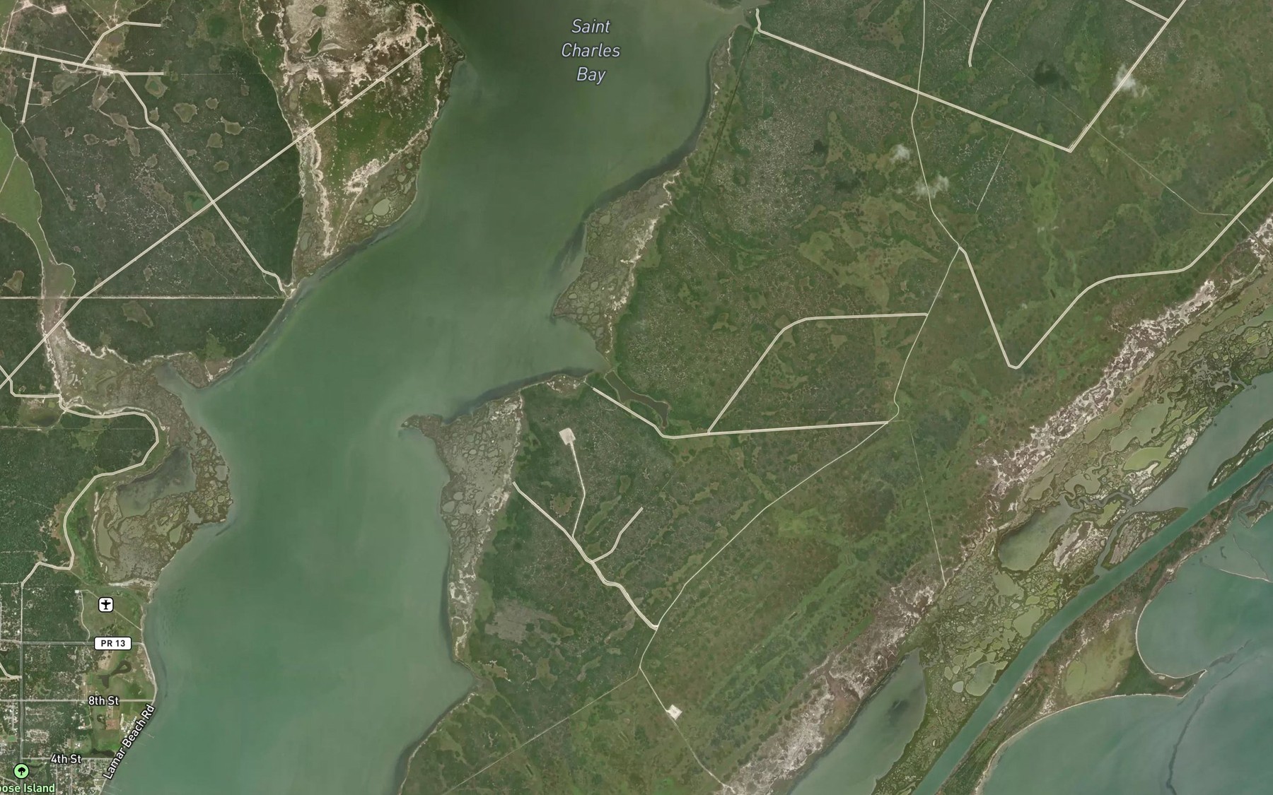 Satellite map of the Bill Mott Bayou