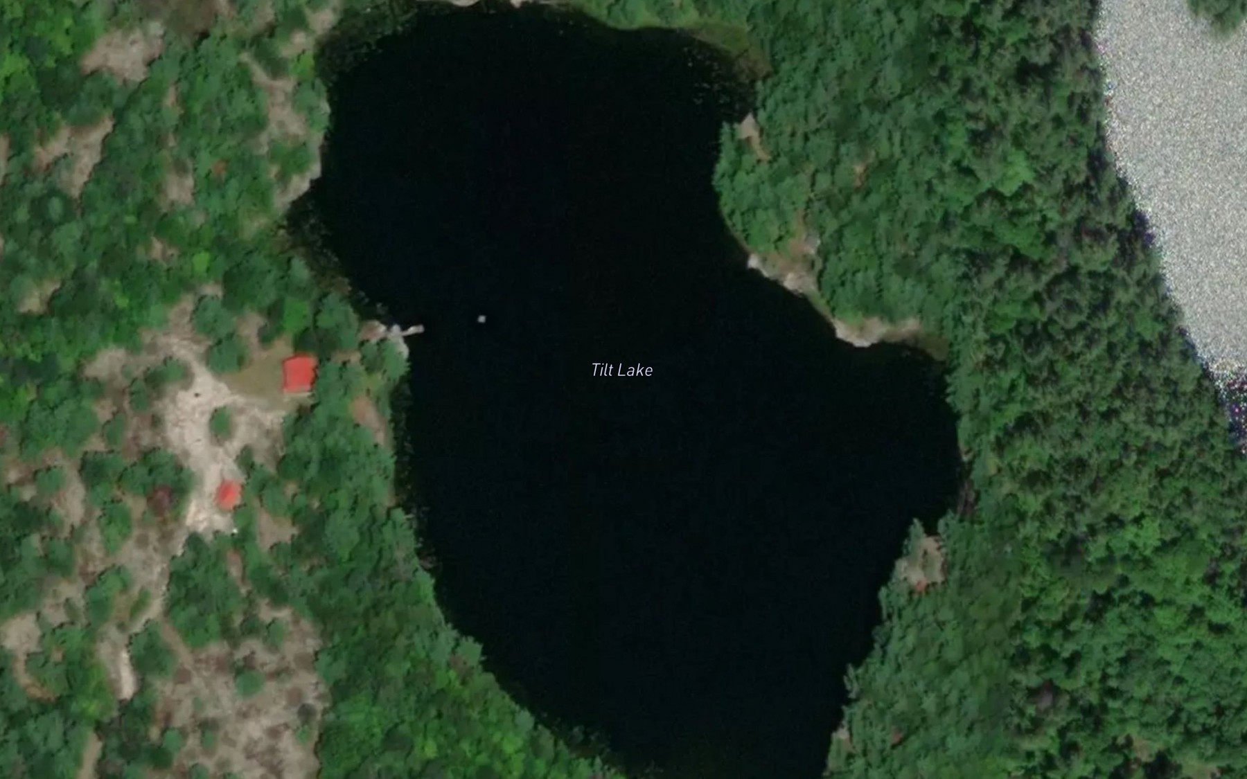 Satellite map of the Tilt Lake