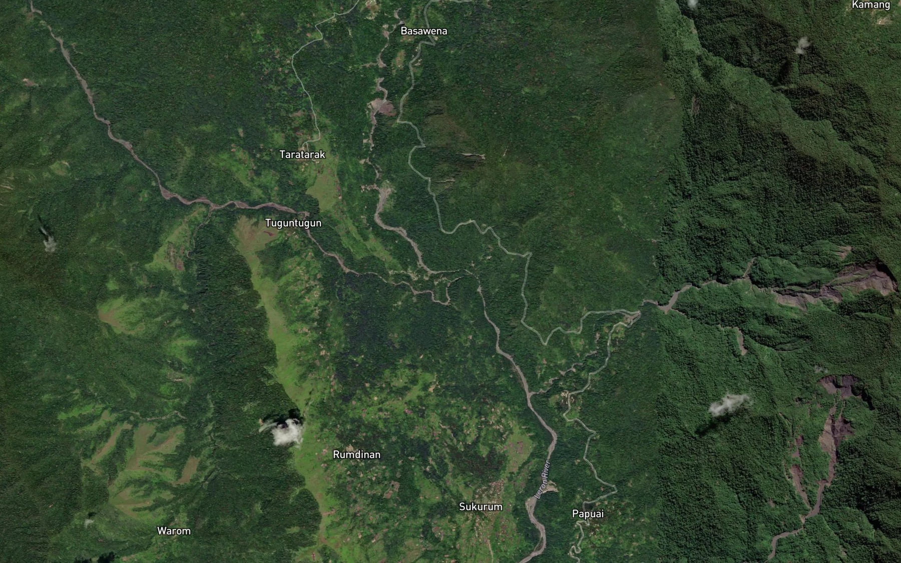 Satellite map of the Bunum River