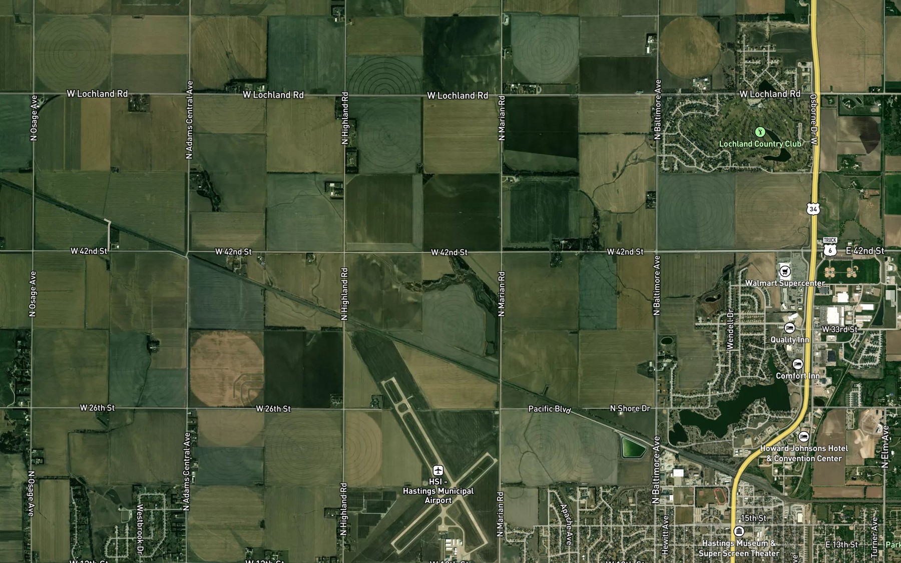 Satellite map of the Hastings Nw Reservoir