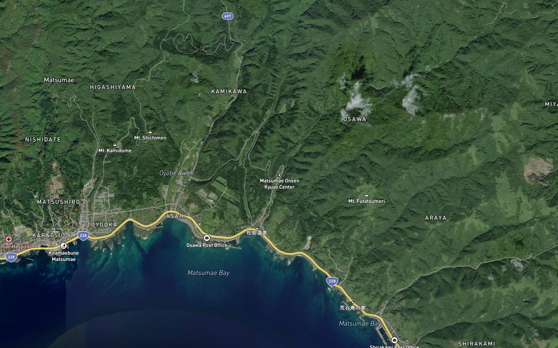 Satellite map of the Matsumae Onsen