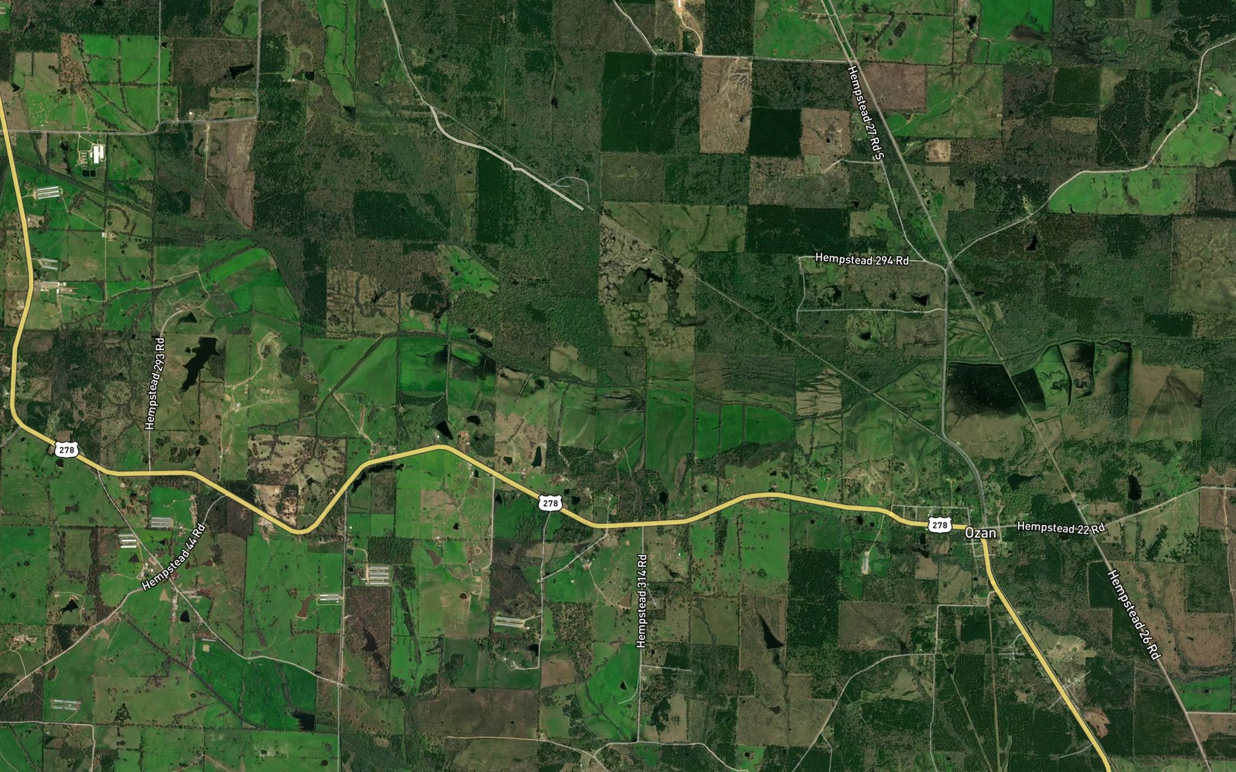 Satellite map of the Caney Creek