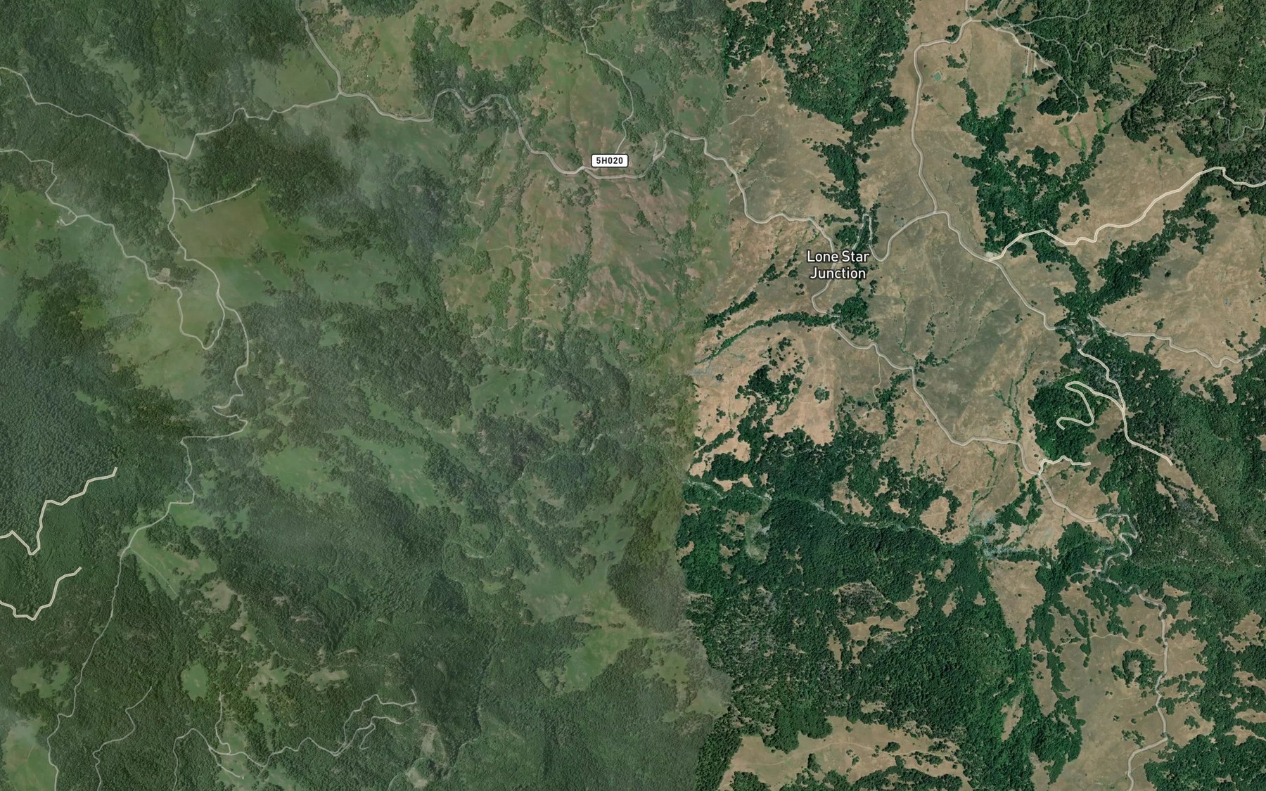 Satellite map of the Digger Creek