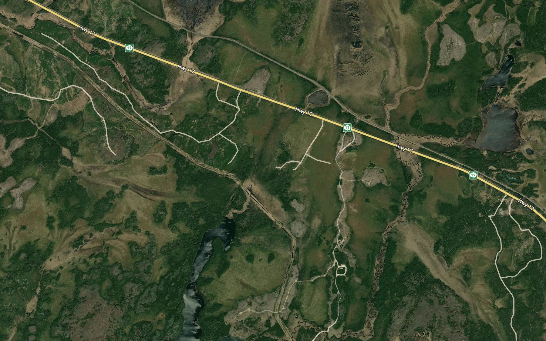 Satellite map of the Tea Creek
