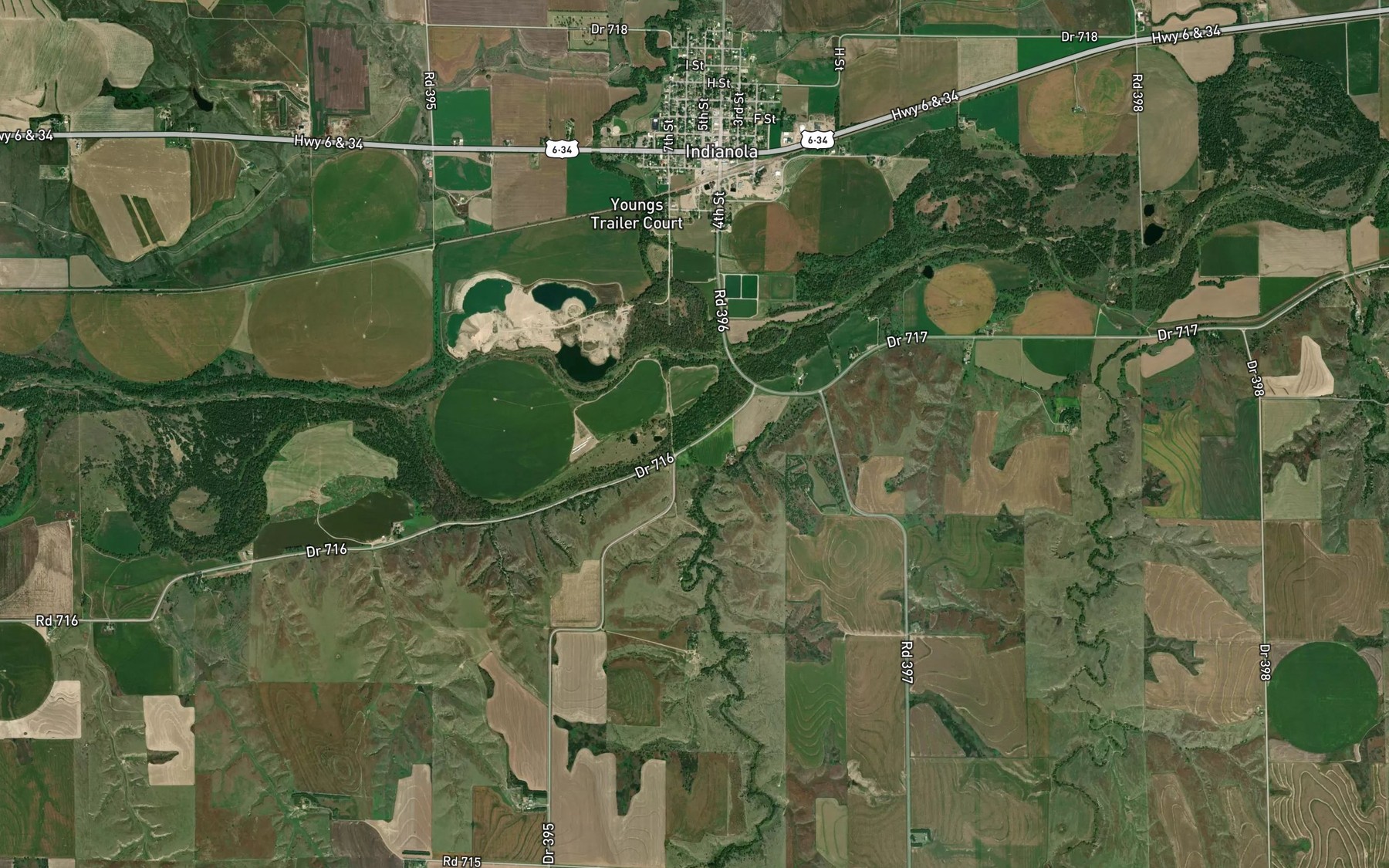 Satellite map of the Buffalo Creek