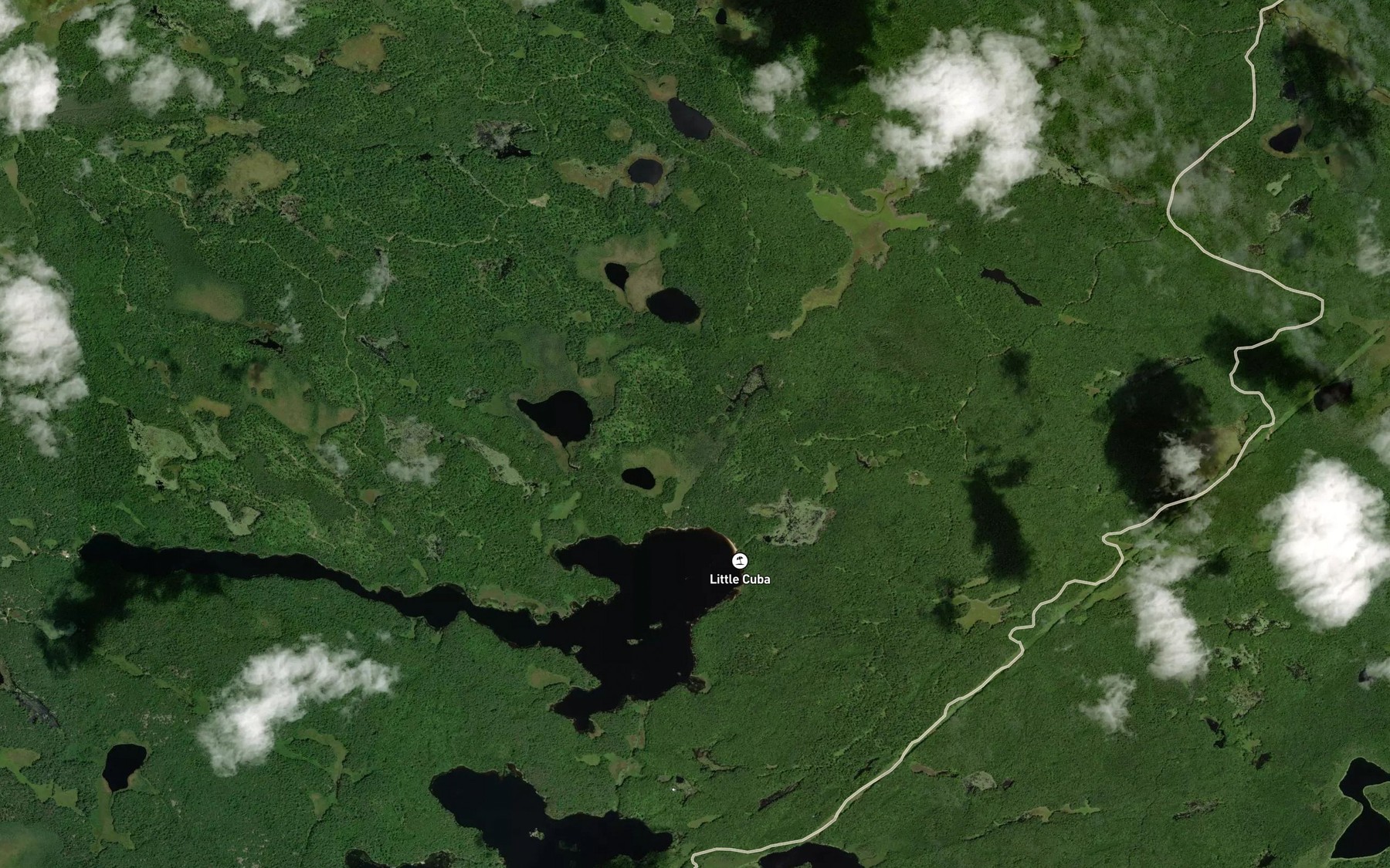 Satellite map of the Todd Lakes