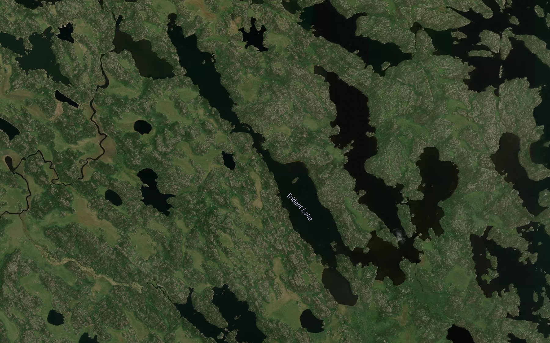 Satellite map of the Trident Lake