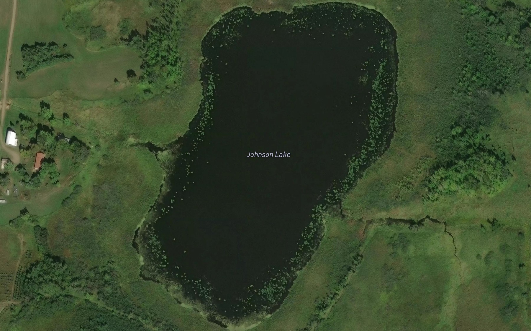 Satellite map of the Johnson Lake