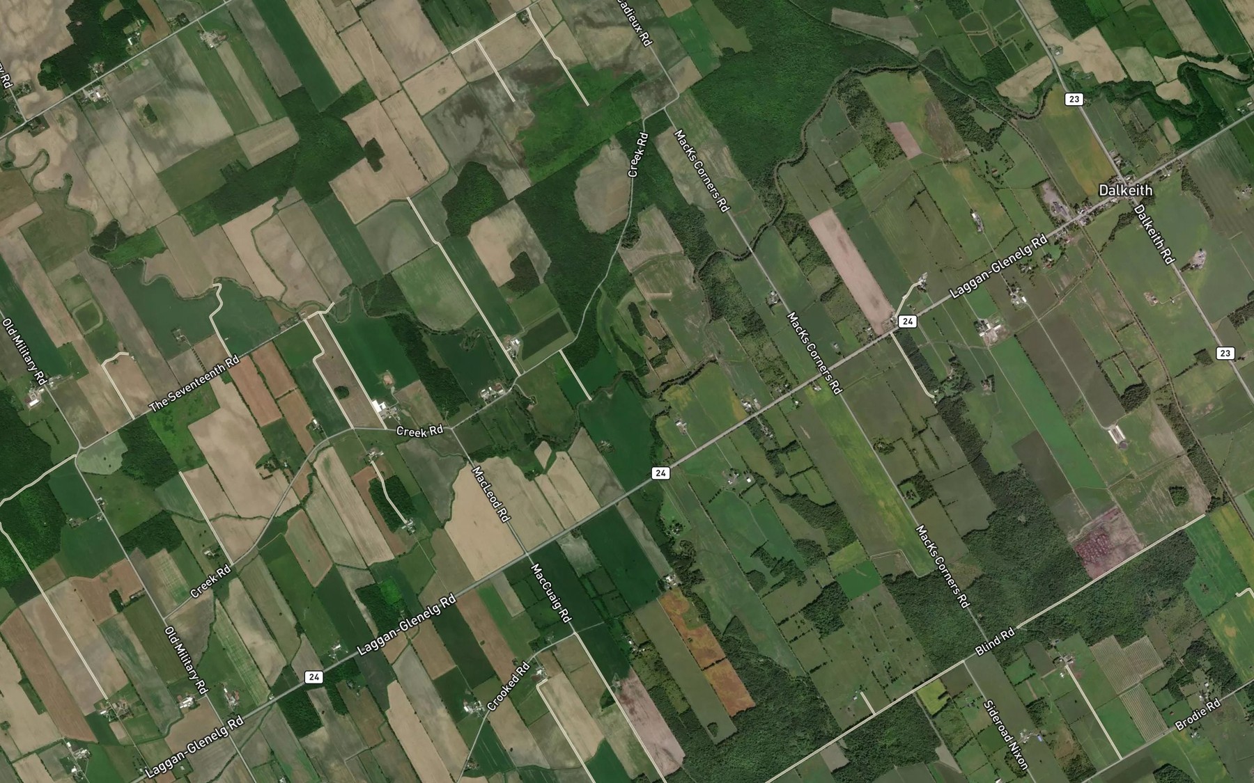 Satellite map of the Spring Creek