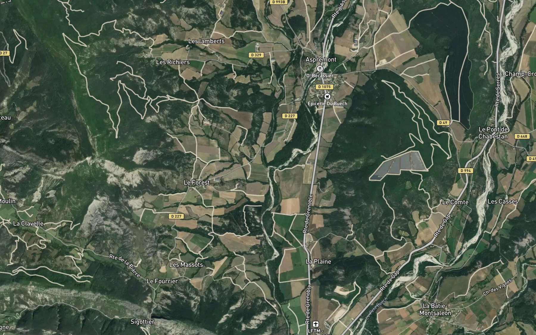 Satellite map of the Torrent de Chaurane