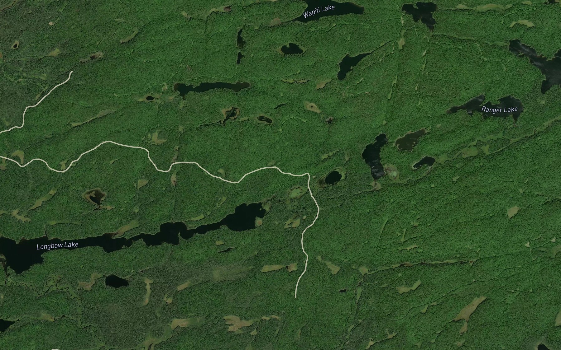 Satellite map of the Devine Creek