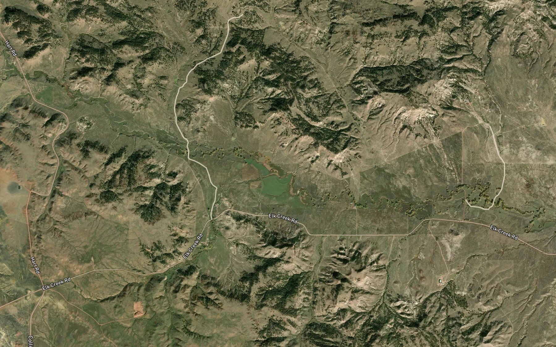 Satellite map of the Corral Creek