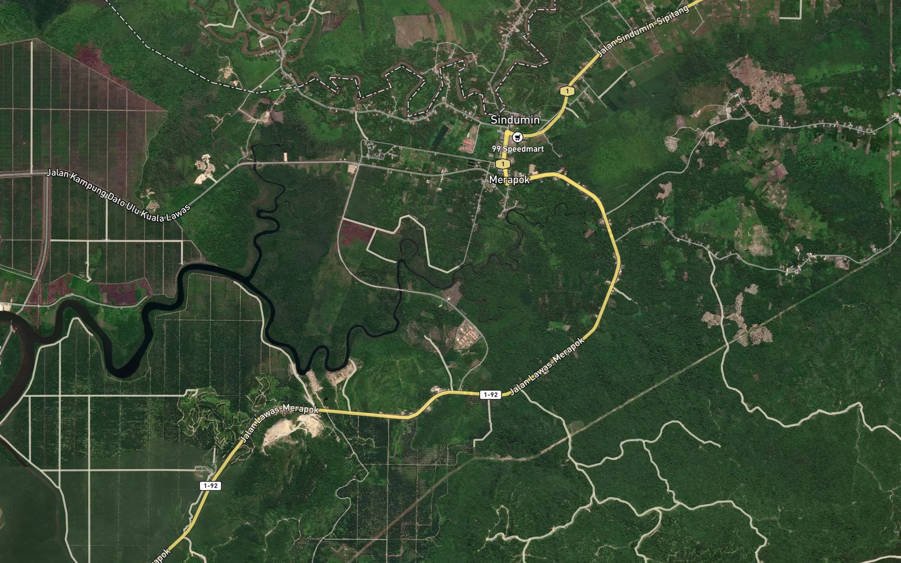 Satellite map of the Tanjung Meragang