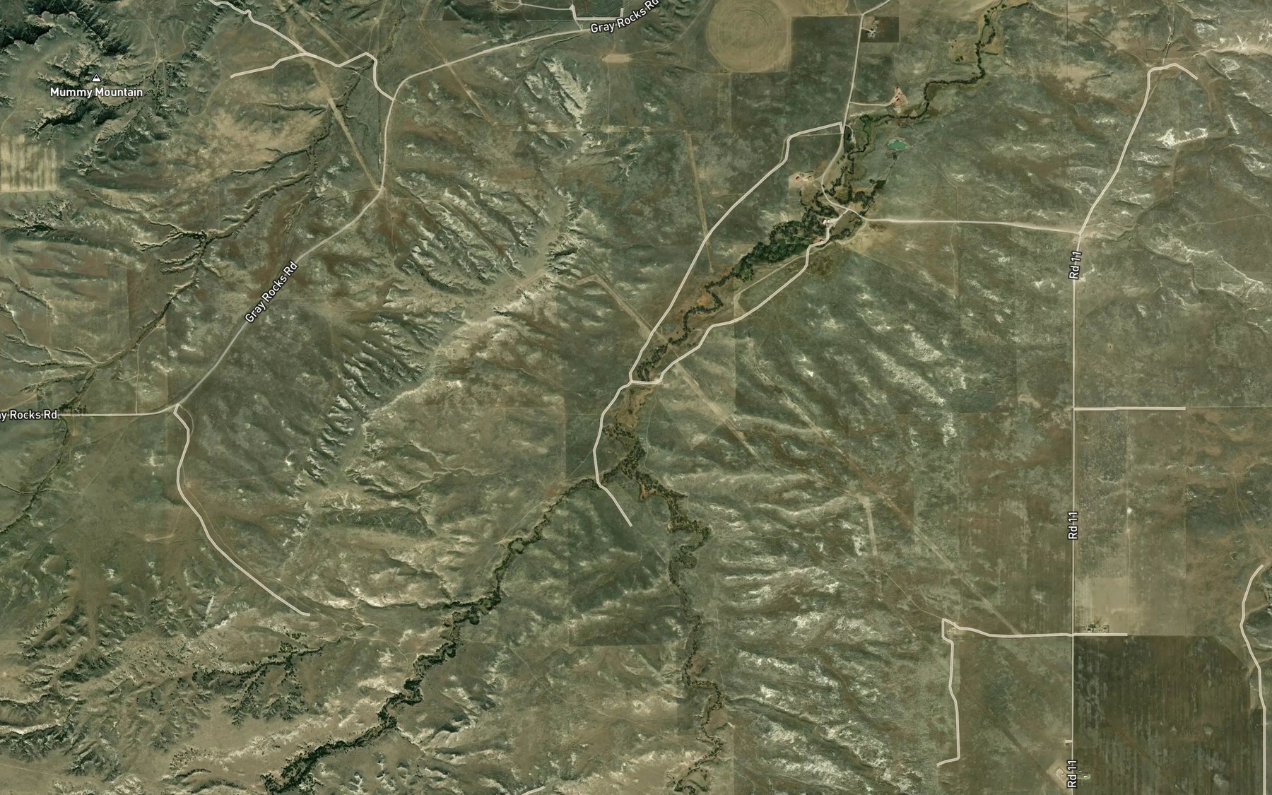Satellite map of the Sandercock Reservoir