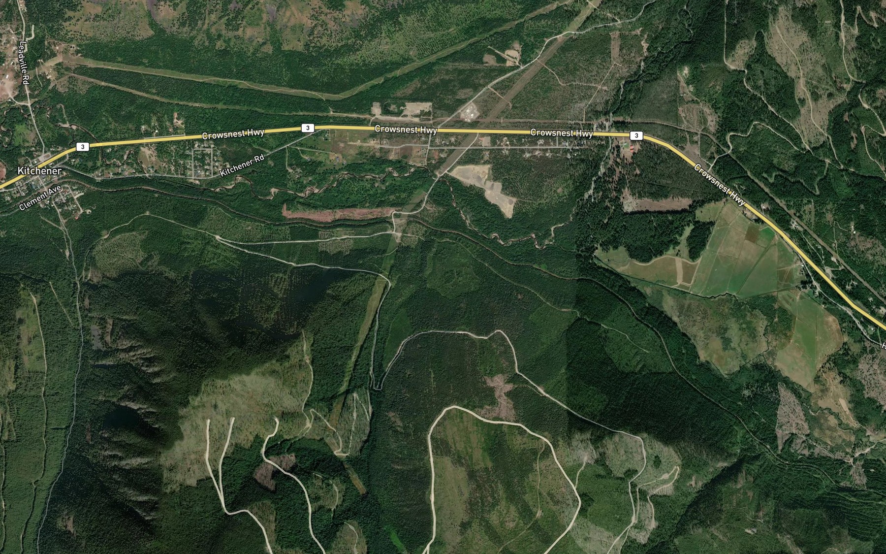 Satellite map of the Birch Creek